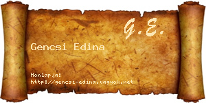 Gencsi Edina névjegykártya