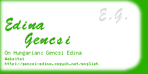 edina gencsi business card